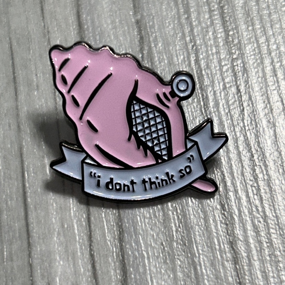 Magic conch Spongebob squarepants I don't think so funny quote brooch pin